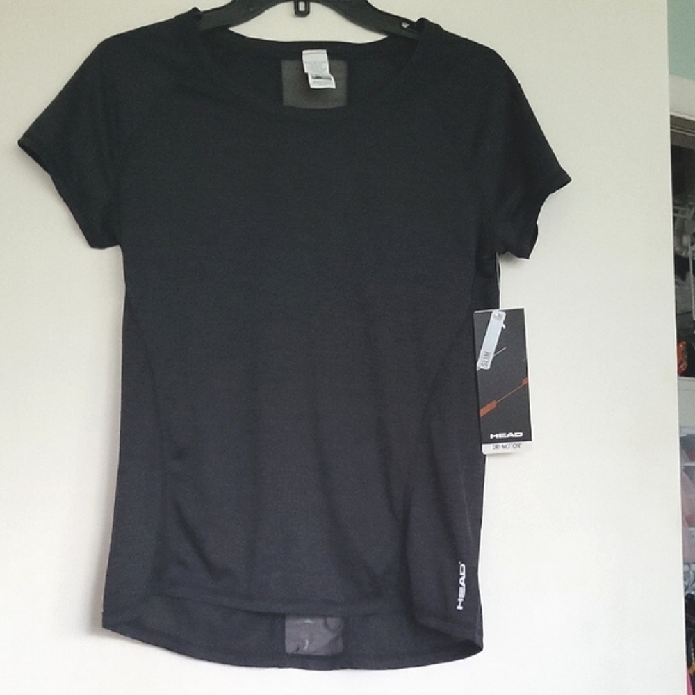NWT HEAD Women's Black Coastal Tone Space Dye Top Size Small